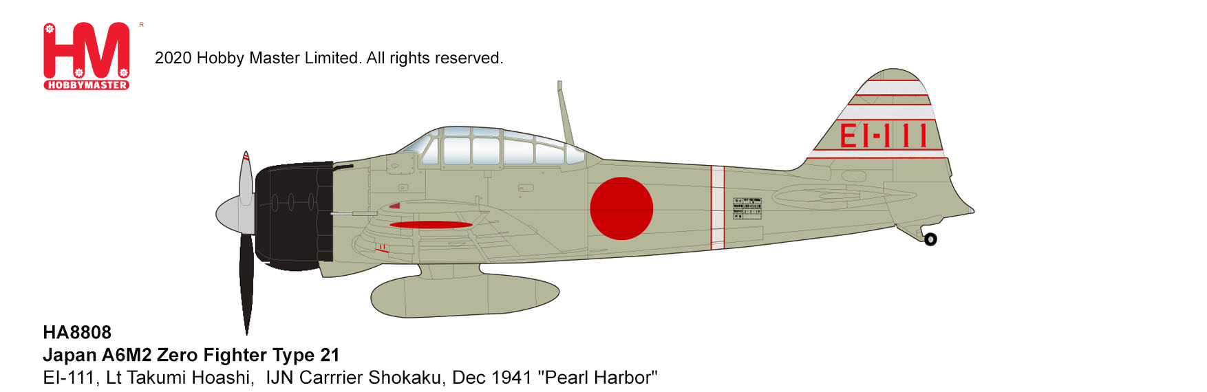 Japan A6M2 Zero Fighter Type 21 EI-111, Lt Takumi Hoashi, IJN 